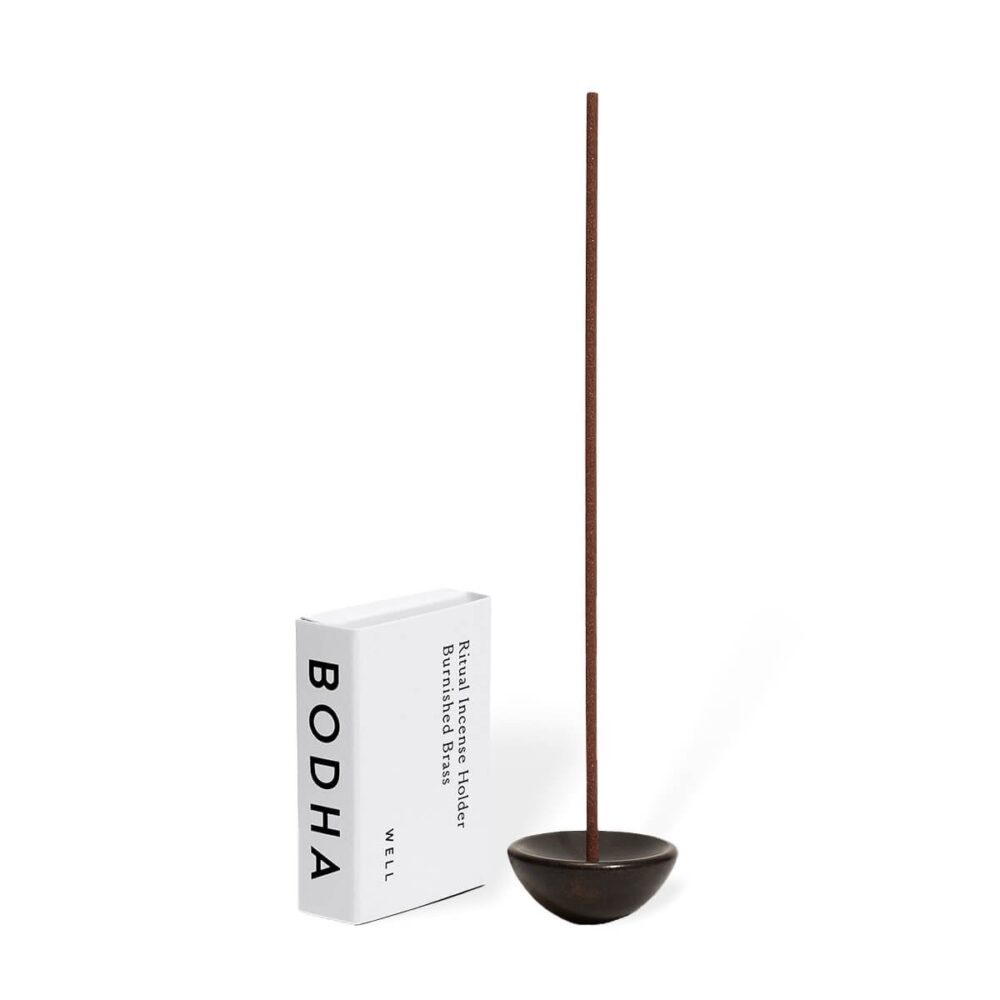 Bodha Ritual Incense Holder - Well: Solid brass incense burner with wabi-sabi finish, creating a sense of calm.