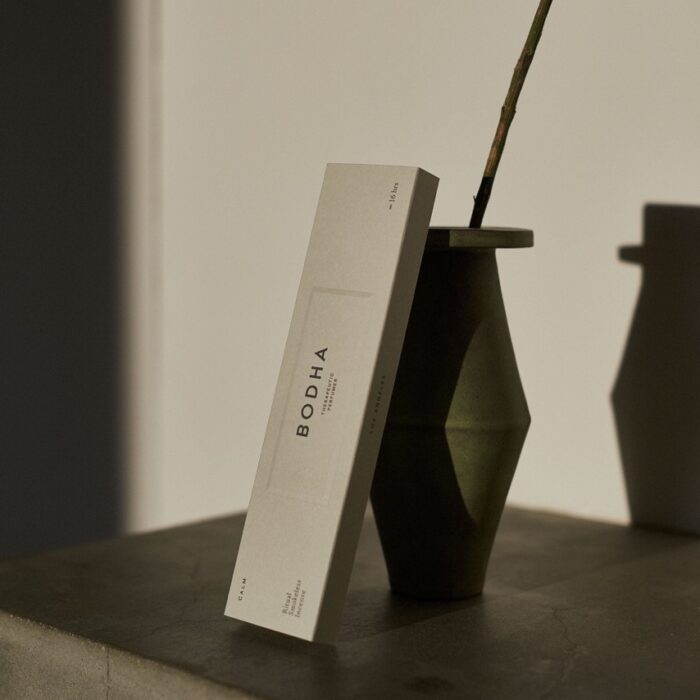 Bodha Calm Ritual Smokeless Incense - A calming blend of Lavender, Clary Sage & Rosewood in a compostable paper box with 50 x 25-minute incense sticks.